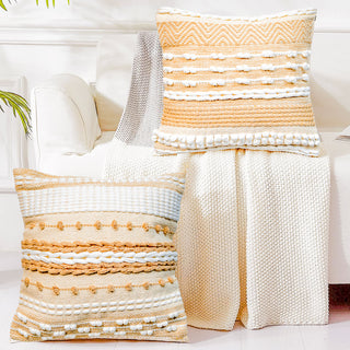 Handmade Decorative Throw Pillow Cushion Cover 18x18 | 2 Pack Cover only (no insert)