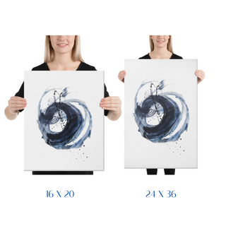 Eye of the Storm | Abstract Canvas Wall Art in Blue– Ready to Hang – Framed or Unframed – Modern Home Décor