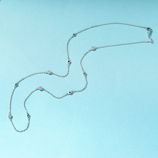 Sapphire, London Blue Topaz & Cubic Zirconia  Fashion Necklace Chain | 18+2 inch