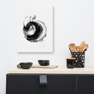 Eye of the Storm | Abstract Canvas Wall Art in Black – Ready to Hang – Framed or Unframed – Modern Home Décor