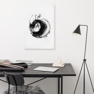Eye of the Storm | Abstract Canvas Wall Art in Black – Ready to Hang – Framed or Unframed – Modern Home Décor