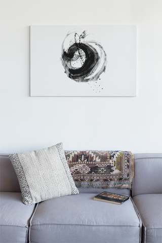 Eye of the Storm | Abstract Canvas Wall Art in Black – Ready to Hang – Framed or Unframed – Modern Home Décor