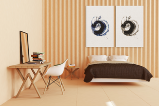 Eye of the Storm | Abstract Canvas Wall Art in Blue– Ready to Hang – Framed or Unframed – Modern Home Décor