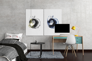 Eye of the Storm | Abstract Canvas Wall Art in Black – Ready to Hang – Framed or Unframed – Modern Home Décor