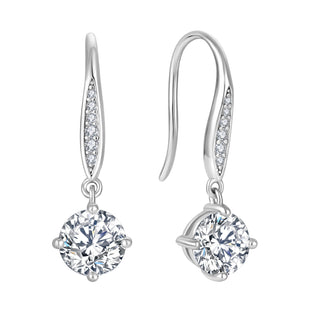 2ct (1ct Each) Moissanite Dangle Drop Earrings for Women