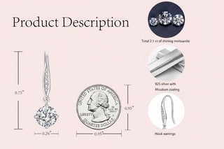 2ct (1ct Each) Moissanite Earrings - Reymey