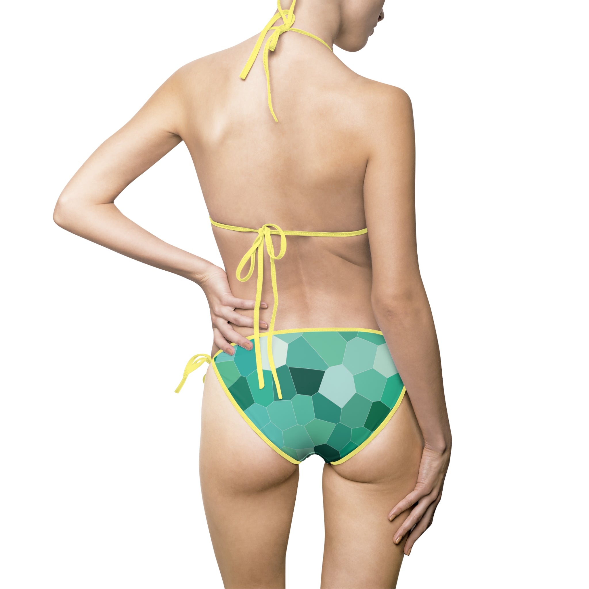Giamaica bikini bottoms with a geometric pattern, Women's swimwear