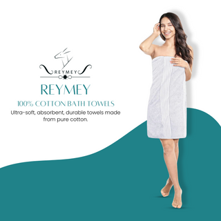 REYMEY 100% Cotton Bath Towels | Made in India | Ultra-Soft & Absorbent | Luxurious Bathroom Towels