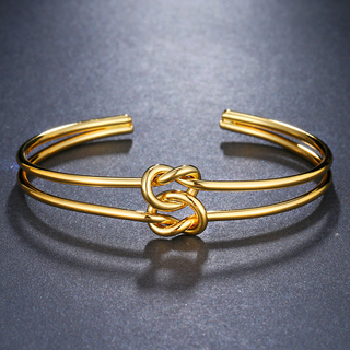 18k & Stainless Steel Love Knot Bracelet