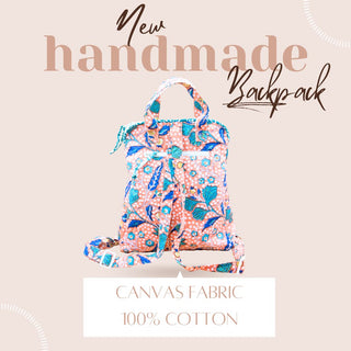 Block Printed Handmade Backpack | Floral cotton canvas backpack