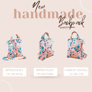 Block Printed Handmade Backpack | Floral cotton canvas backpack