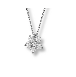 0.46 CT Moissanite Pendant Flower Women's Necklace