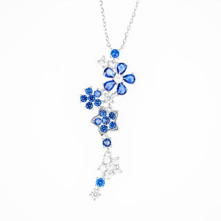 Women's Moissanite Floral Mosaic Necklace | 18 + 2 inch