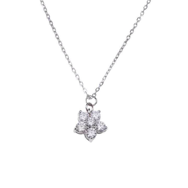 Moissanite Flower Pendant