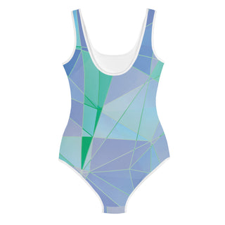 Geometric Multi-Colored Girls Youth One-Piece Swimwear