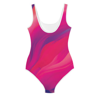 Pink waves - Girls' Youth One-Piece Swimsuit with UV Protection