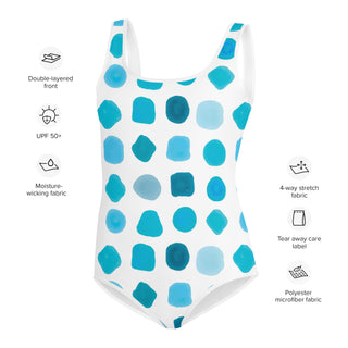 Cute Hand Paint Print Girls' Youth One-Piece Swimsuit with UV Protection