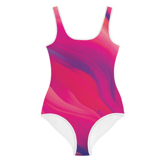 Pink waves - Girls' Youth One-Piece Swimsuit with UV Protection