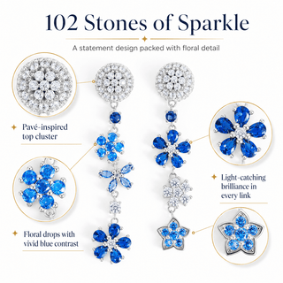 Lab - Grown Sapphire & Aquamarine Mismatched Earrings - Reymey