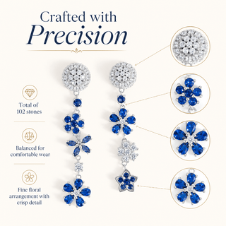 Lab - Grown Sapphire & Tanzanite Mismatched Earrings - Reymey