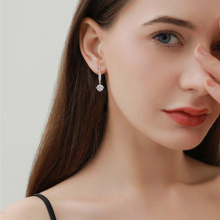 2ct (1ct Each) Moissanite Dangle Drop Earrings for Women