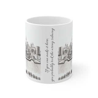 Hand Sketched NY City and Statue of Liberty -  Ceramic Mug 11oz