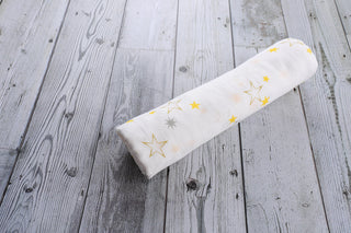 70% Bamboo 30% Cotton Muslin Baby Swaddle Receiving Blanket - Whale & Golden Stars - Large 2 Pack