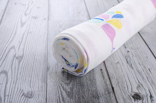 70% Bamboo 30% Cotton Muslin Baby Swaddle Receiving Blanket - Whale & Golden Stars - Large 2 Pack