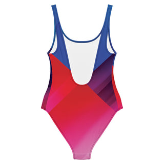 Women's One-Piece Swimsuit with Colorful Side Panels