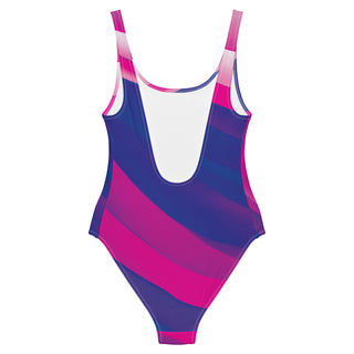 Bold Color Two Block One-Piece Modern Women's Swimsuit