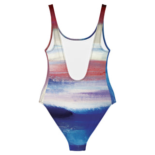 Women's One-Piece Swimwear Red Blue & White