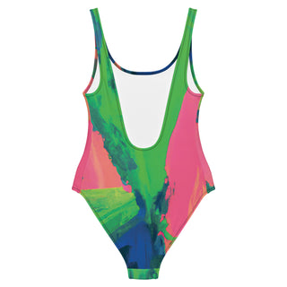 Women's One-Piece Swimwear with Tropical Flair