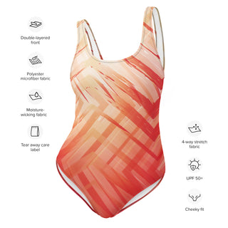 Women's One-Piece Swimwear with Modern Graphics