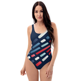 Geometric Pattern One-Piece Swimsuit for Women