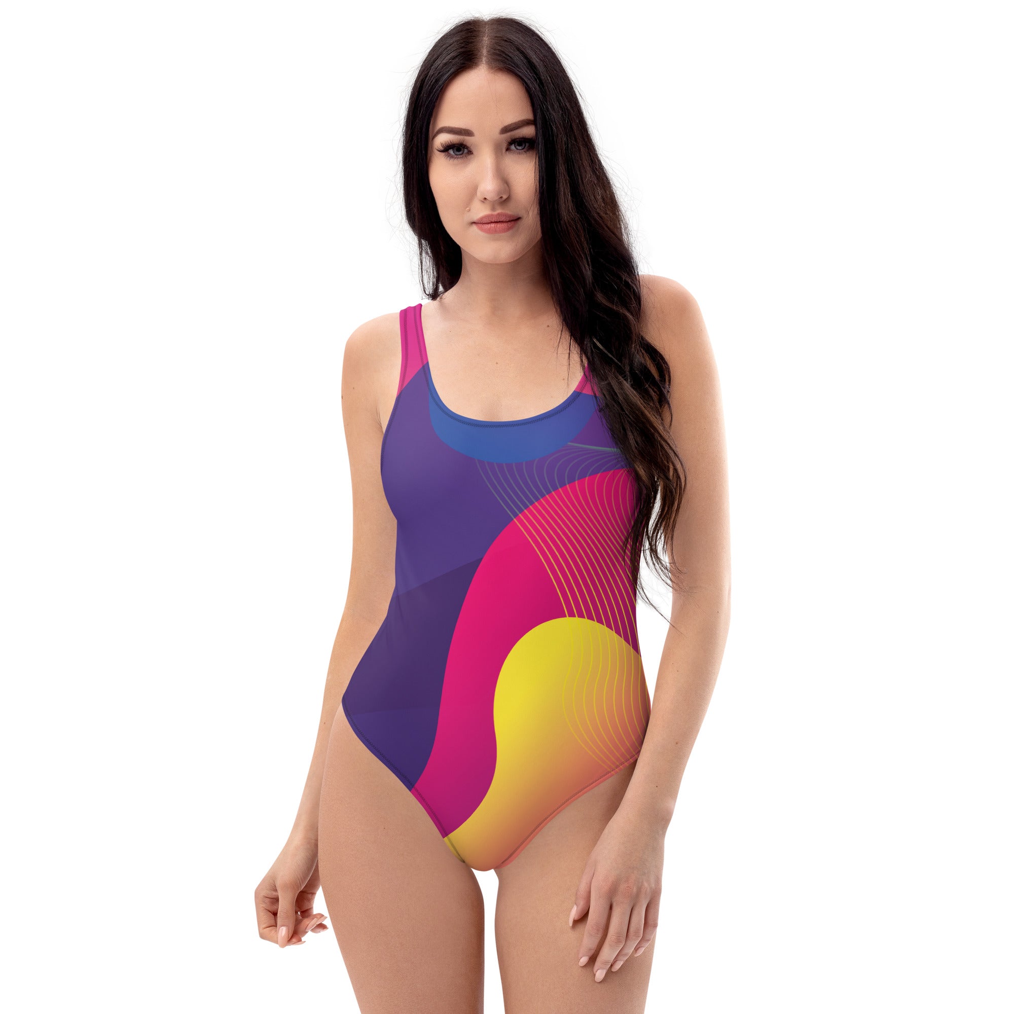 Color Block All-In-One Swimming Full Body Suite