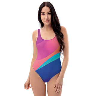 Retro Striped One-Piece Women's Swimwear