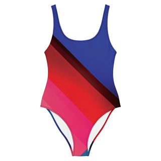 Women's Colorful Striped One-Piece Swimwear