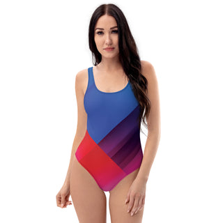 Women's One-Piece Swimsuit with Colorful Side Panels