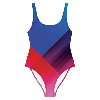 Women's One-Piece Swimsuit with Colorful Side Panels