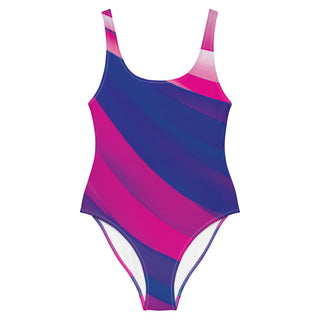 Bold Color Two Block One-Piece Modern Women's Swimsuit