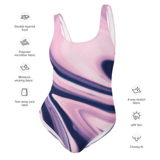 Multicolor Optical Illusion One-Piece Swimsuit