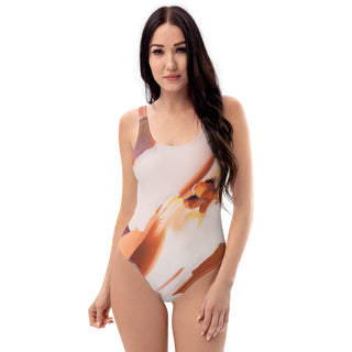 Women's One-Piece Swimwear with Bold Typography