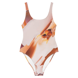 Women's One-Piece Swimwear with Bold Typography