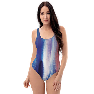 Women's One-Piece Swimwear Red Blue & White