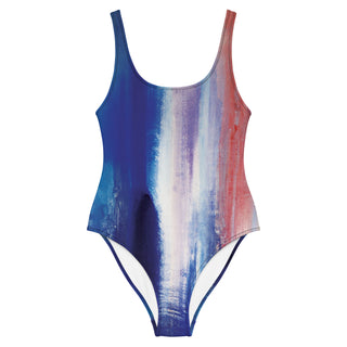 Women's One-Piece Swimwear Red Blue & White