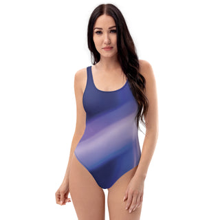 Women's One-Piece Swimwear with Gradient Brushstrokes