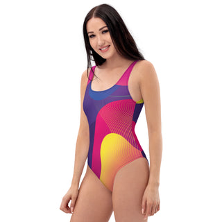 Women's Color Block One-Piece Swimwear