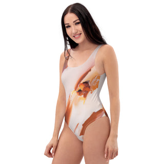 Women's One-Piece Swimwear with Bold Typography