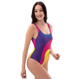 Women's Color Block One-Piece Swimwear