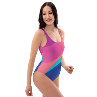 Retro Striped One-Piece Women's Swimwear